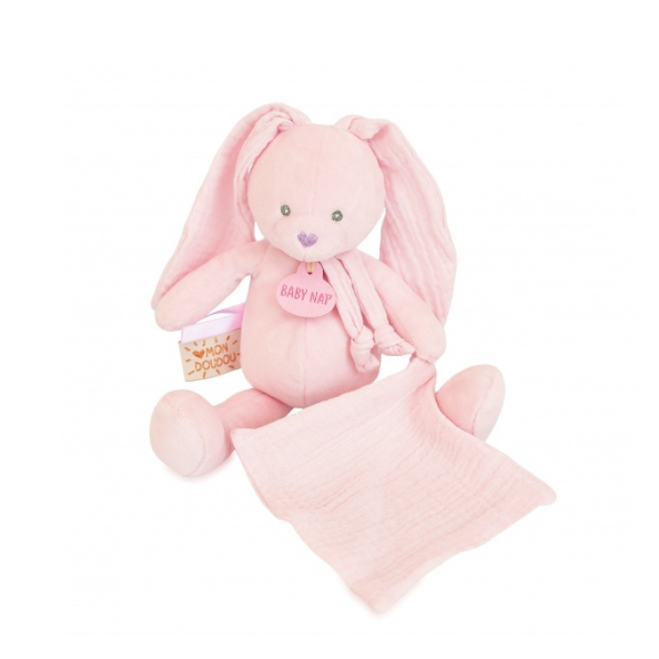 Pantin Lapin Misty Rose avec Doudou