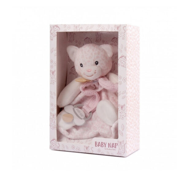 Coffret doudou attache-sucette Méli le Léopard